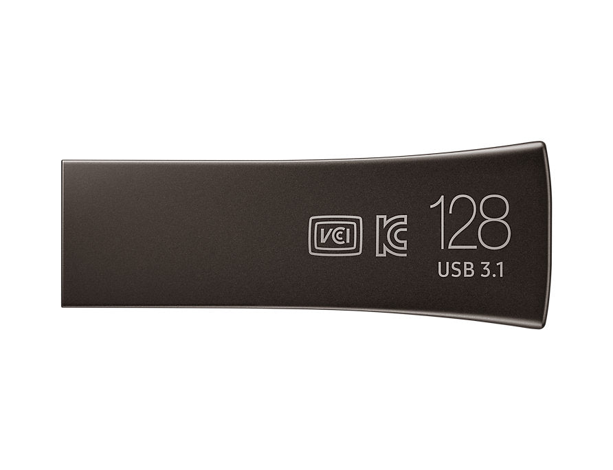 Bar Plus USB Drive, Titan Gray, Metallic Chassis, 128GB USB3.1, Up to 300MB/s, 5 Years Warranty