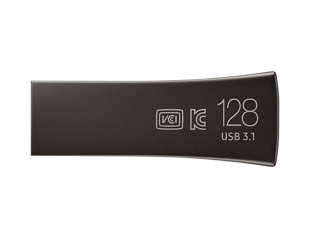 Bar Plus USB Drive, Titan Gray, Metallic Chassis, 128GB USB3.1, Up to 300MB/s, 5 Years Warranty