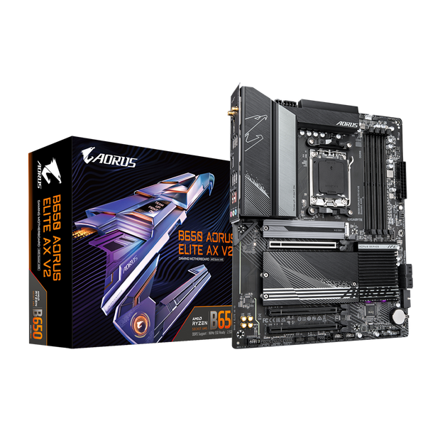 B650 AORUS ELITE AX V2/AMD AM5/ATX/4x DDR5 up to 192GB/8000MHz/PCIe 4.0 x1 3.0 x2/M.2 x3