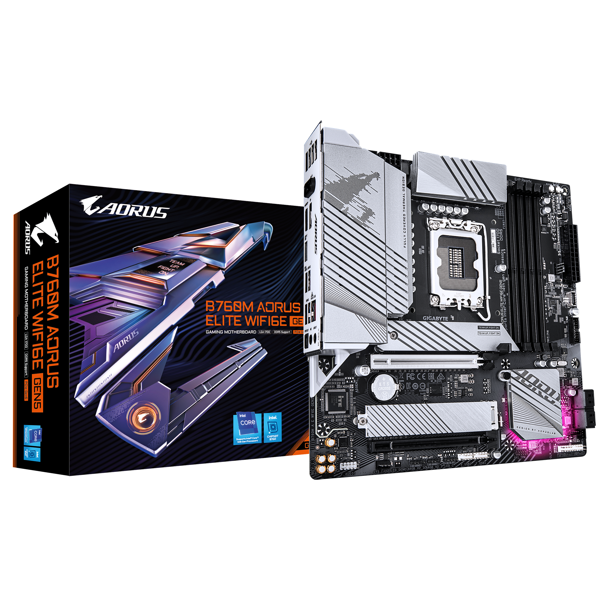 B760M AORUS ELITE WIFI6E GEN5, Intel B760 Express Chipset;4 x DDR5 DIMM sockets supporting up to 256 GB of system memory