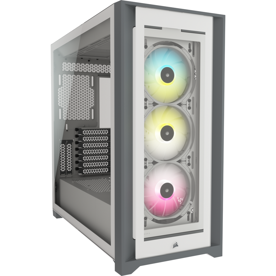 iCUE 5000X RGB Tempered Glass Mid-Tower Smart Case, White