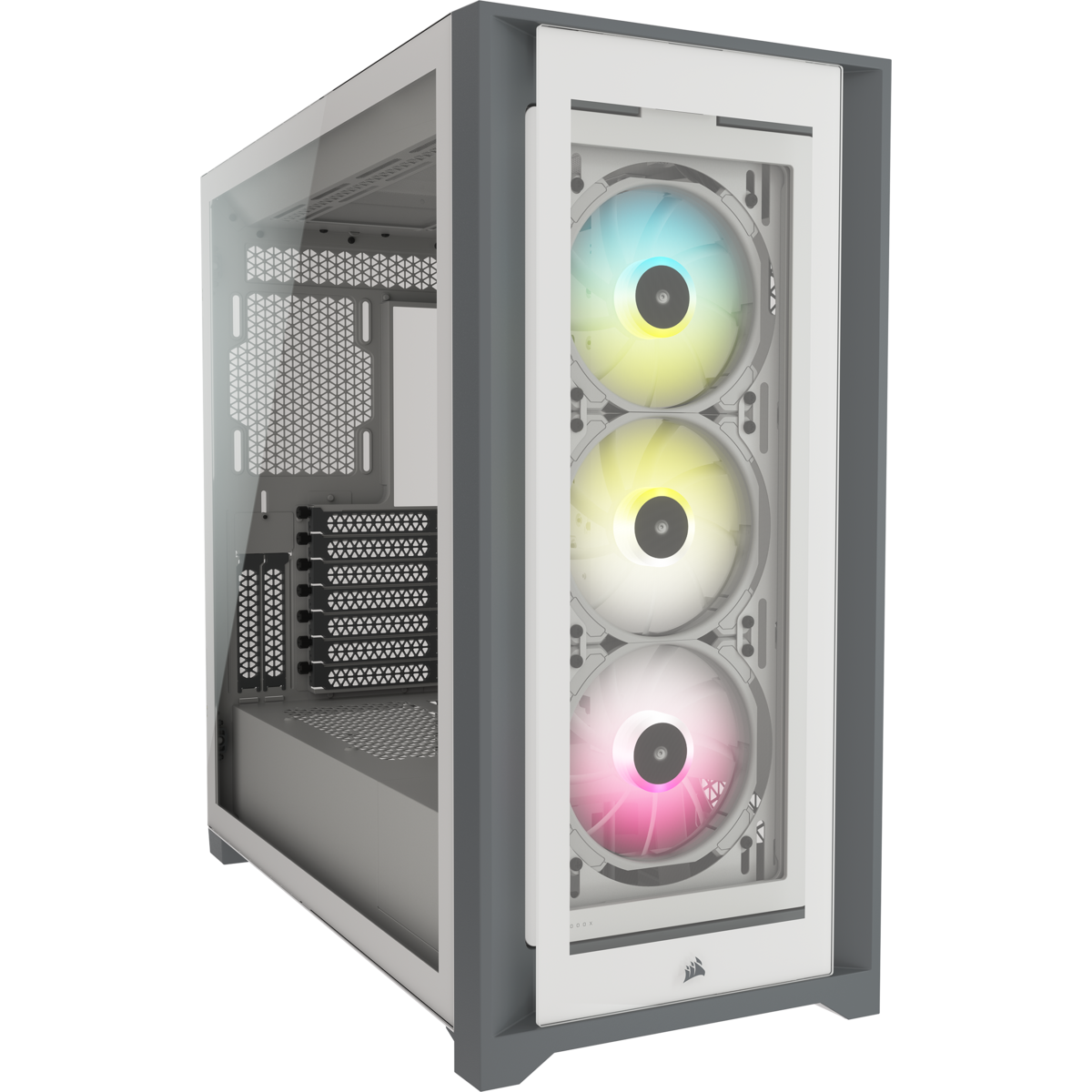 iCUE 5000X RGB Tempered Glass Mid-Tower Smart Case, White