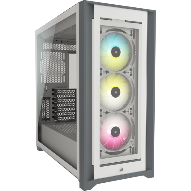 iCUE 5000X RGB Tempered Glass Mid-Tower Smart Case, White