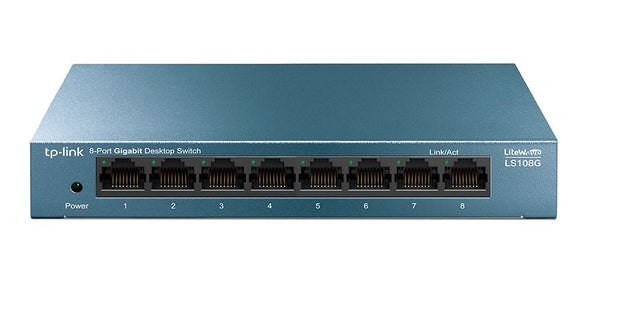 TPLINK 8 PORT GIGABIT DESKTOP SWITCH.METAL HOUSING, PLUG AND PLAY NO CONFIGURATION 3 YR WTY