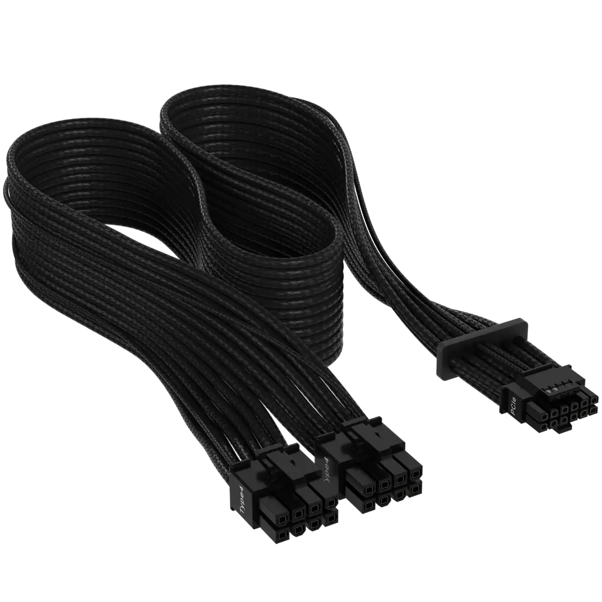 CORSAIR Premium Individually Sleeved 12+4pin PCIe Gen 5 Type-4 600W 12VHPWR Cable, Black
