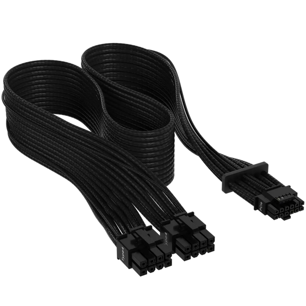 CORSAIR Premium Individually Sleeved 12+4pin PCIe Gen 5 Type-4 600W 12VHPWR Cable, Black