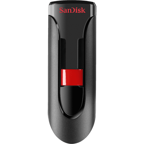 SanDisk Cruzer Glide 3.0 USB Flash Drive, CZ600 32GB, USB3.0, Black with red slider, retractable design, 5Y