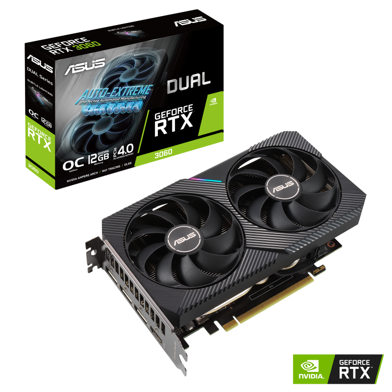 NVIDIA DUAL-RTX3060-O12G-V2 Graphic Card, LHR Version