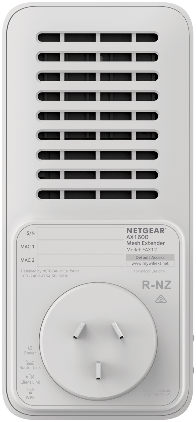 NETGEAR AX1600 4-Stream WiFi 6 Mesh Extender (EAX12) - Wallplug