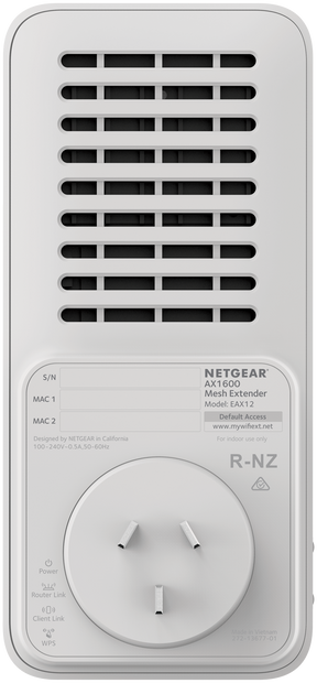 NETGEAR AX1600 4-Stream WiFi 6 Mesh Extender (EAX12) - Wallplug