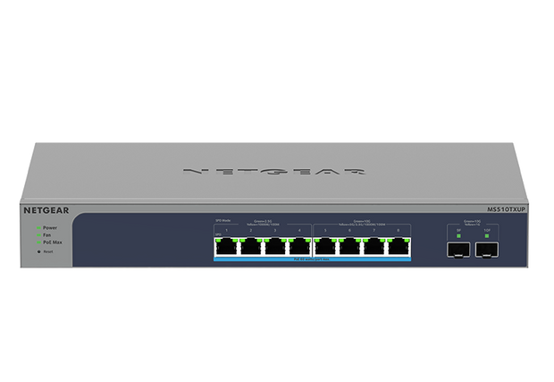 NETGEAR 8-Port Multi-Gigabit/10G Ethernet Ultra60 PoE++ Smart Managed Pro Switch with 2 SFP+ Ports (MS510TXUP)