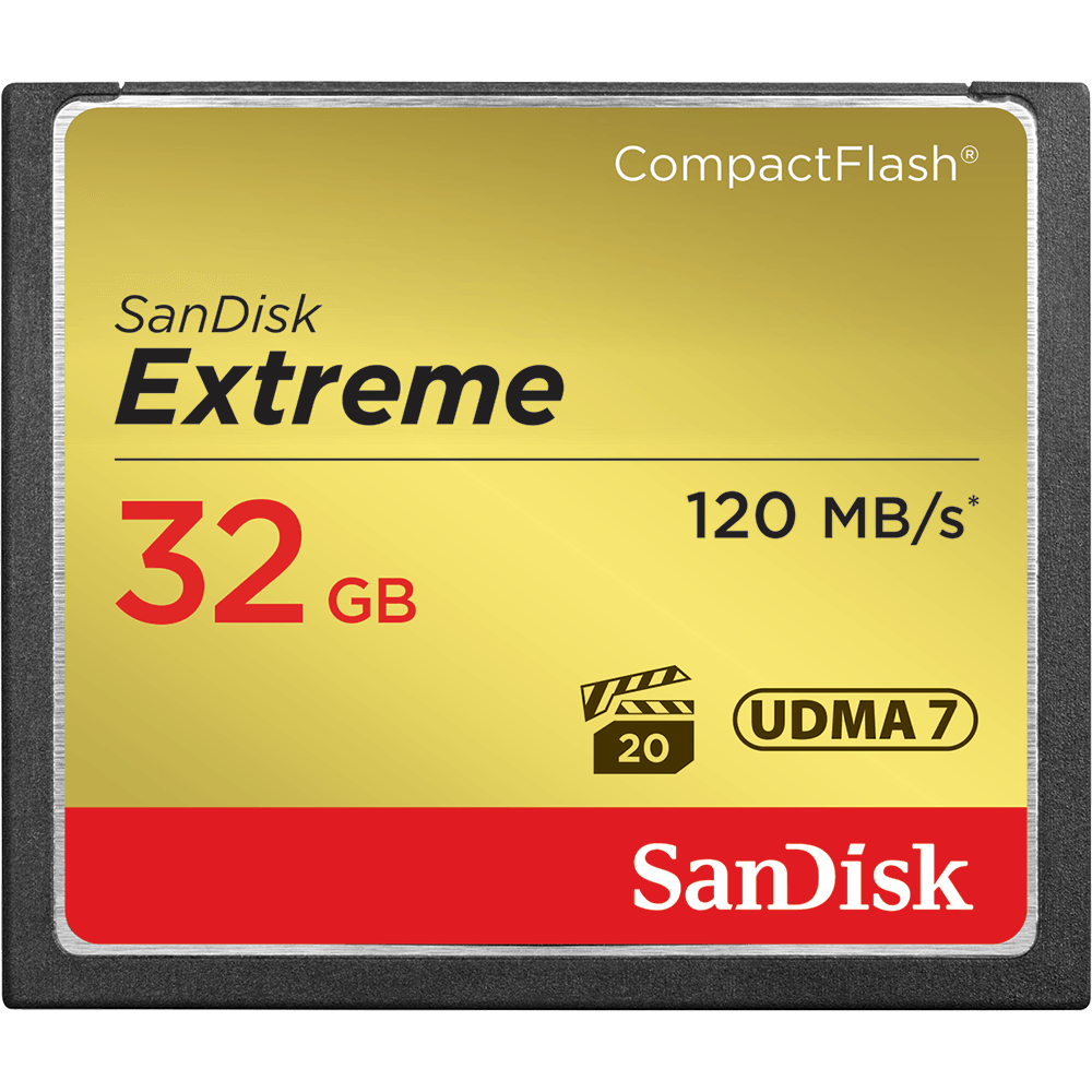 SanDisk Extreme CF, CFXSB 32GB, VPG20, UDMA 7, 120MB/s R, 85MB/s W, 4x6, Lifetime Limited