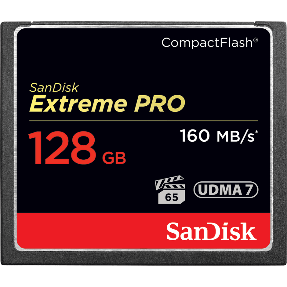 SanDisk Extreme Pro CF,VPG65, UDMA 7, 160MB/s R, 150MB/s W, 4x6, Lifetime Limited