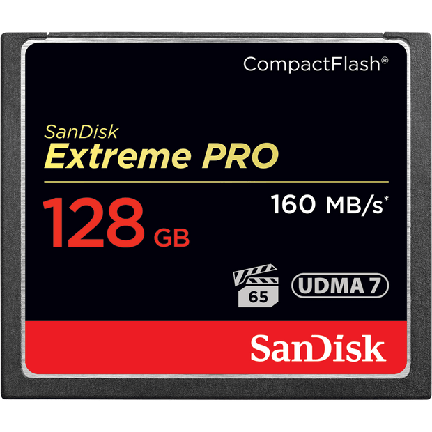SanDisk Extreme Pro CF,VPG65, UDMA 7, 160MB/s R, 150MB/s W, 4x6, Lifetime Limited