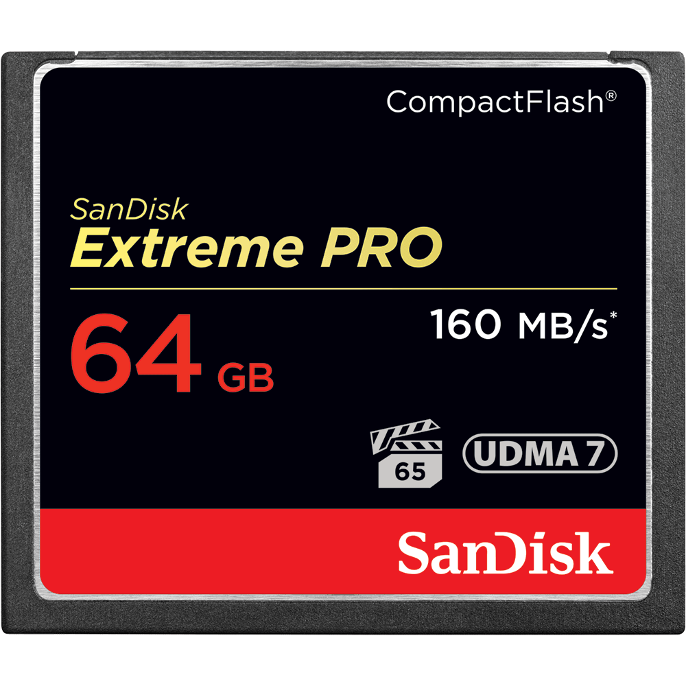 SanDisk Extreme Pro CF, CFXPS 64GB, VPG65, UDMA 7, 160MB/s R, 150MB/s W, 4x6, Lifetime Limited