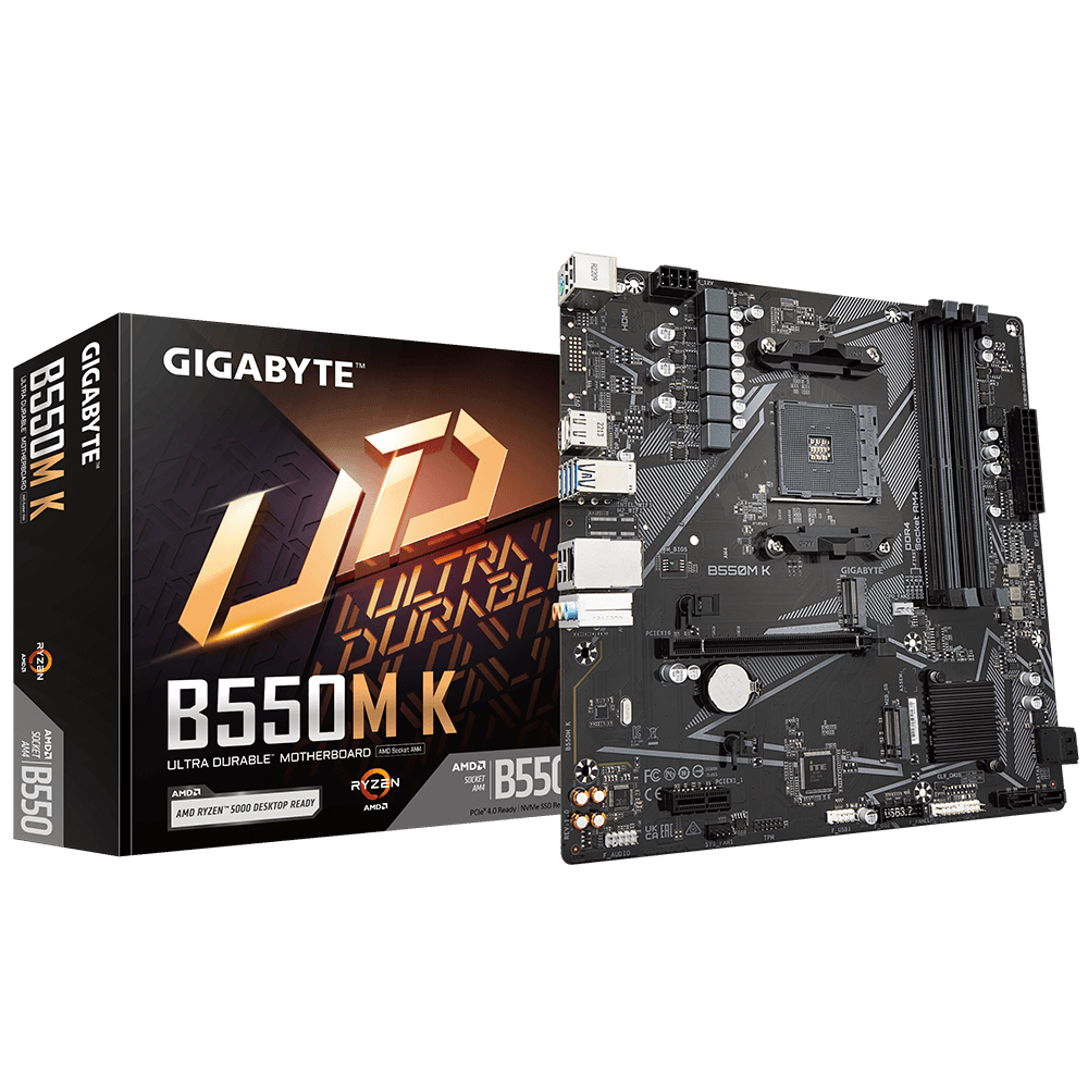 B550M K/AMD AM4/MATX/4x DDR4 up to 128GB/4733MHz/PCIe 4.0 x1 3.0 x1/M.2 x2