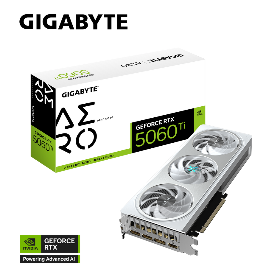 GeForce RTX 5060 Ti AERO OC 8G NVIDIA RTX 5660 TI/REV 1.0 PCI-E 5.0 x8/8 GB GDDR7/128 bit DP*3/HDMI
