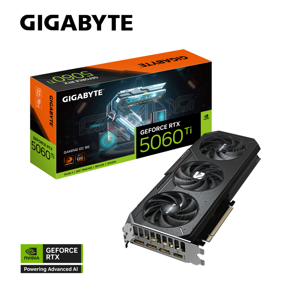 GeForce RTX 5060 Ti GAMING OC 8G NVIDIA RTX 5060 TI/REV PCI-E 5.0 x8/8 GB GDDR7/128 bit DP*3/HDMI