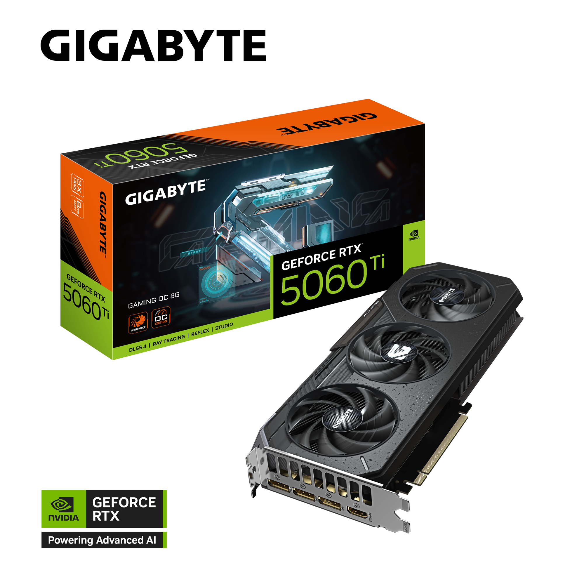GeForce RTX 5060 Ti GAMING OC 8G NVIDIA RTX 5060 TI/REV PCI-E 5.0 x8/8 GB GDDR7/128 bit DP*3/HDMI