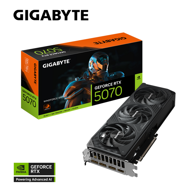 Gigabyte GV-N5070WF3-12GD GeForce RTX 5070 WindForce 16GB GDDR7 Graphics Card