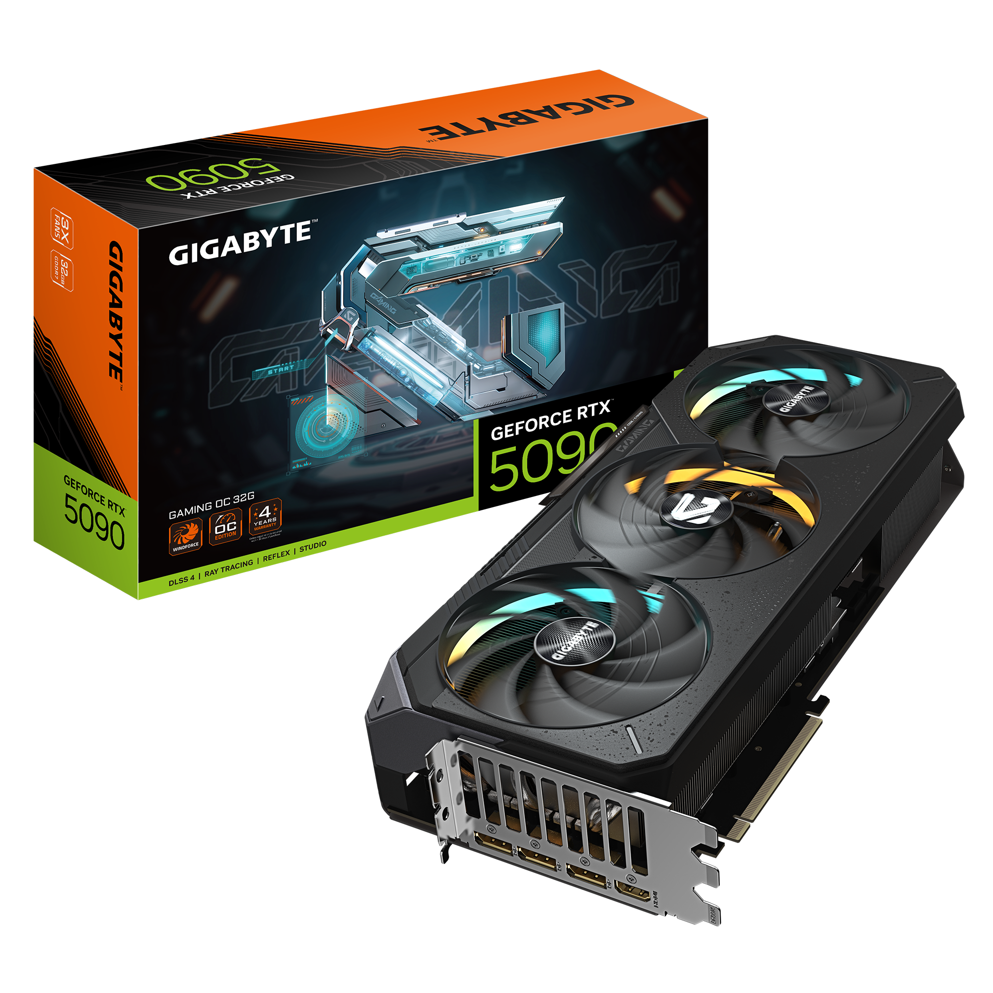 GeForce RTX 5090 GAMING OC 32GB GDDR7 512bit memory interface; WINDFORCE cooling system; 2550 MHz;7680x4320
