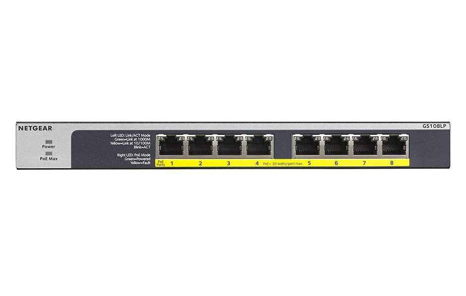 NETGEAR 8-Port PoE/PoE+ Gigabit Ethernet Unmanaged Switch with 60W PoE Budget, Rack-mount or Wall-mount