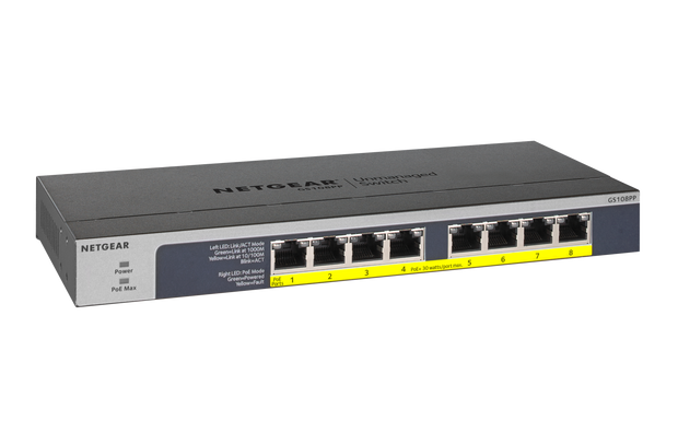 NETGEAR 8-Port PoE/PoE+ Gigabit Ethernet Unmanaged Switch (GS108PP)