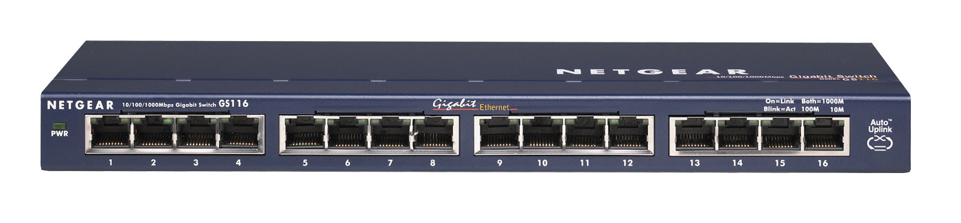 NETGEAR GS116, 16-port Gigabit Desktop Switch