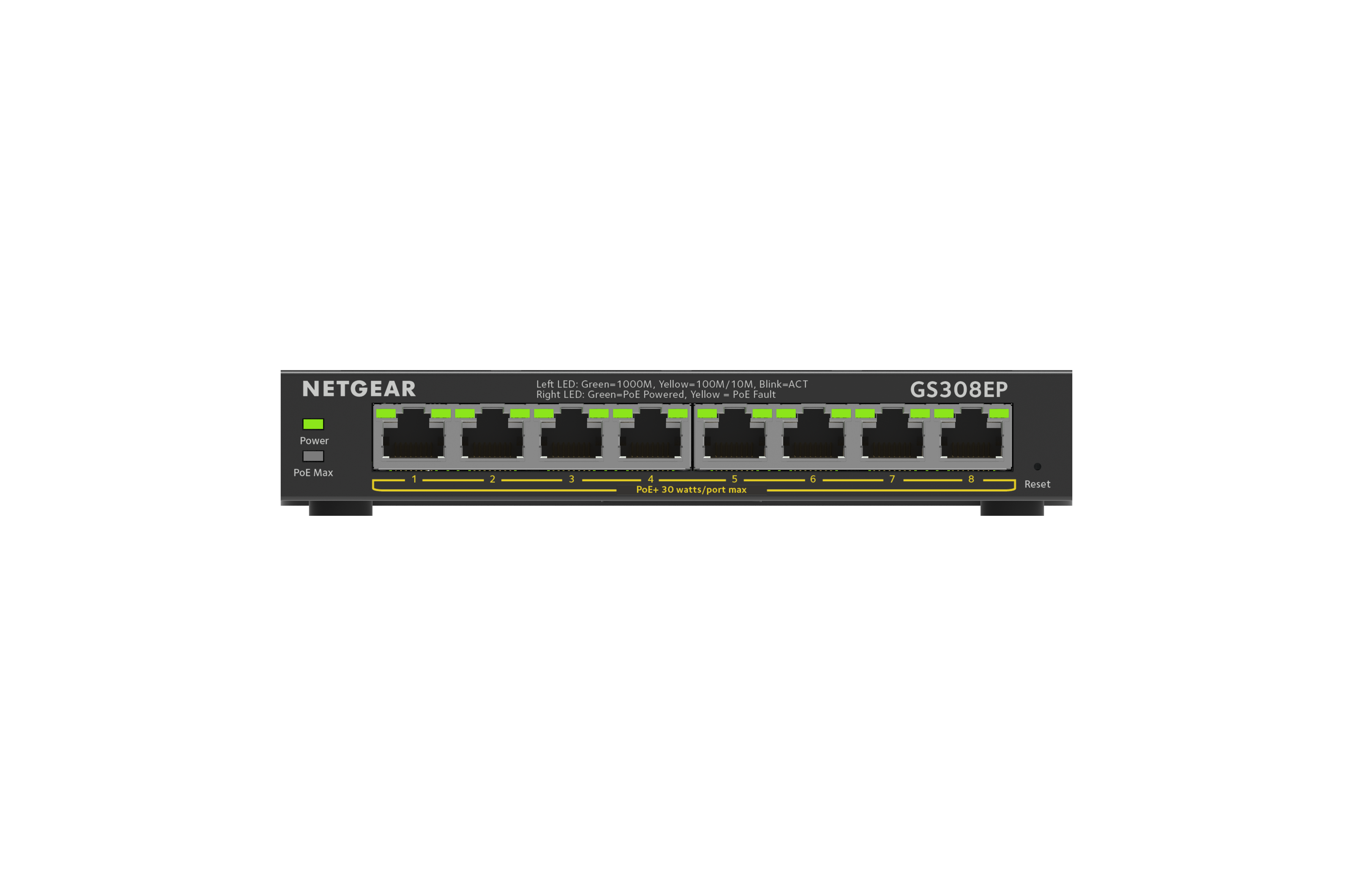 NETGEAR SOHO 8-port PoE+ Gigabit Smart Managed Plus Switch (GS308EP)