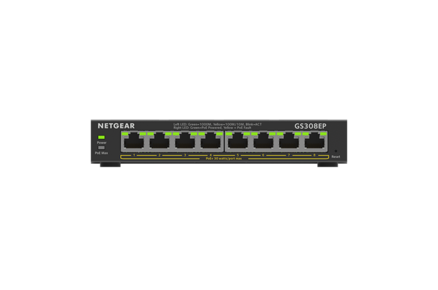 NETGEAR SOHO 8-port PoE+ Gigabit Smart Managed Plus Switch (GS308EP)