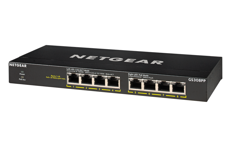 NETGEAR SOHO 8-port PoE+ Gigabit Unmanaged Switch (83W PoE Budget)