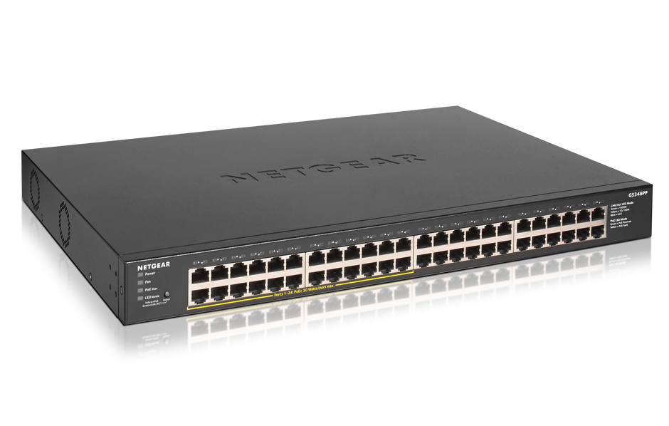 NETGEAR SOHO 48-port PoE+ Gigabit Unmanaged Switch (380W PoE Budget)(GS348PP)
