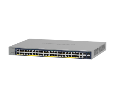 NETGEAR 52-Port PoE Gigabit Ethernet Smart Switch (GS752TP) - Managed with 48 x PoE+ @ 380W, 4 x 1G SFP, Desktop/Rackmount, and ProSAFE Lifetime Prote