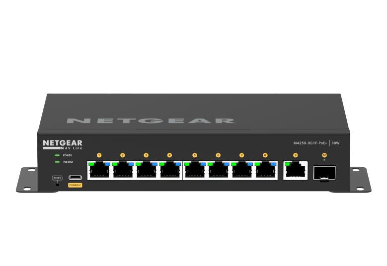 NETGEAR M4250-9G1F-PoE+ Desktop Managed Switch 8x1G PoE+ 110W 1x1G and 1xSFP AV Line (GSM4210PD)
