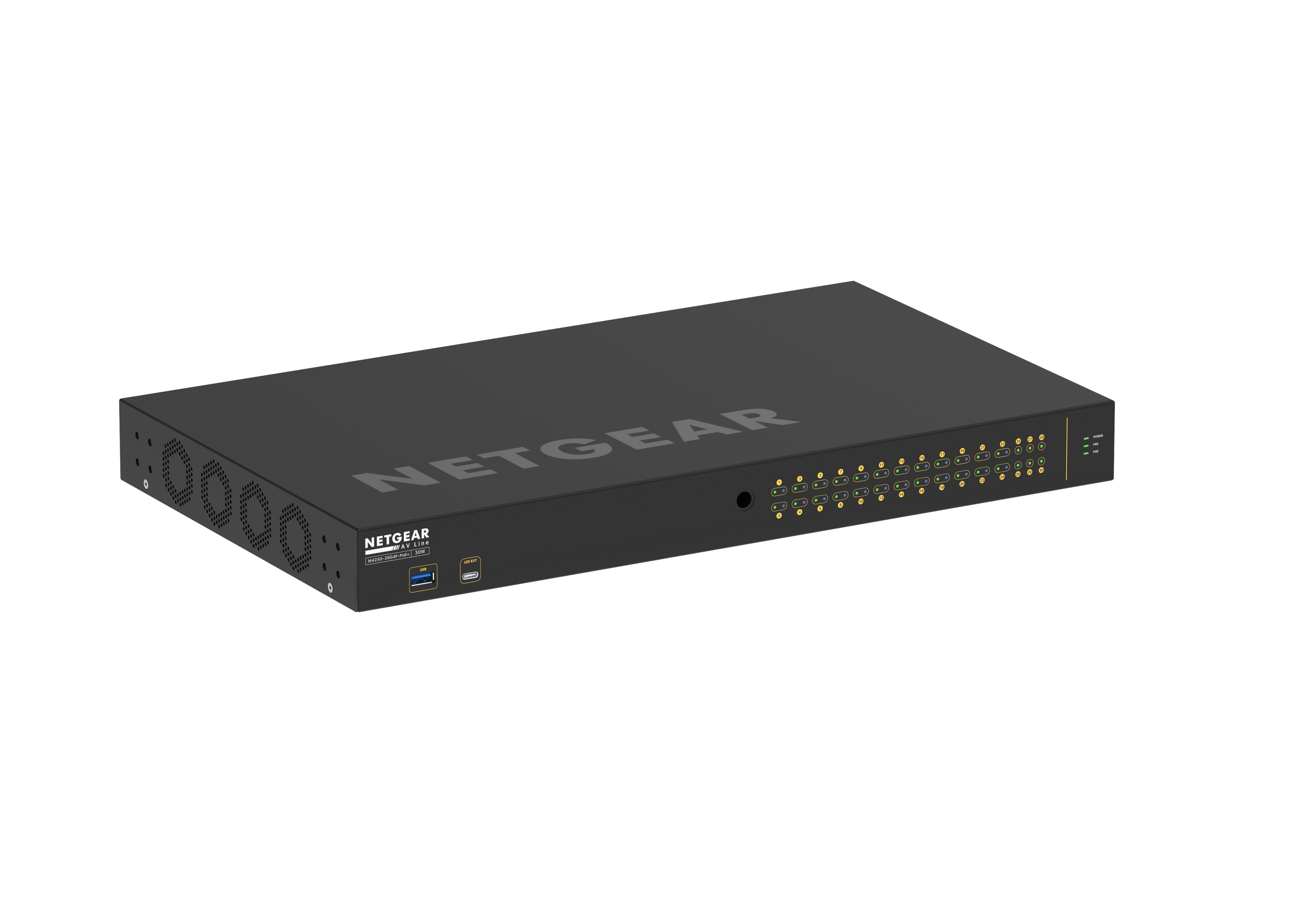 NETGEAR AV Line M4250-26G4F-PoE+ 24x1G  PoE+ 300W 2x1G and 4xSFP Managed Switch (GSM4230P)
