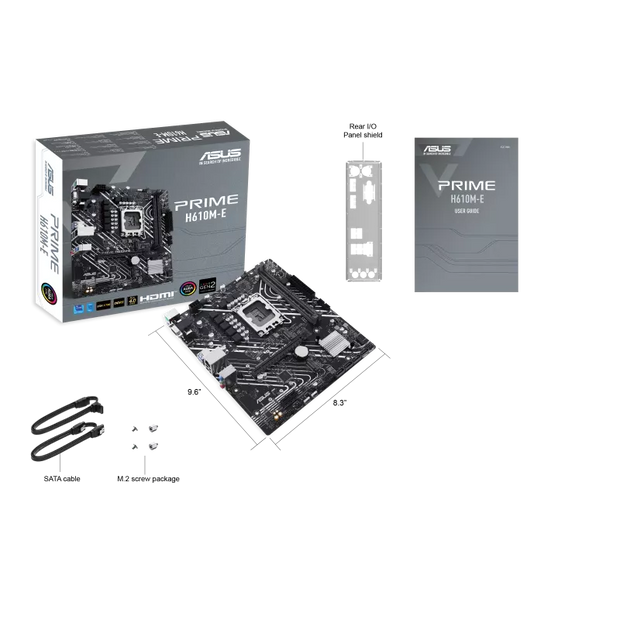 ASUS, PRIME-H610M-E-CSM, INTEL, LGA1700, 2x DDR5, 96G, ,U32 GEN 1,DUAL M.2,AURA,MB