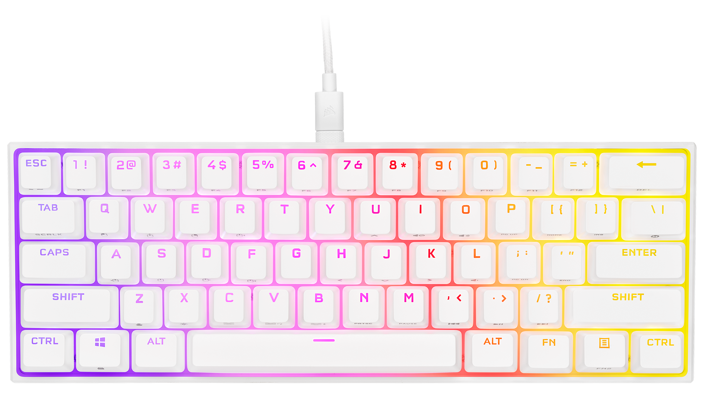 K65 RGB MINI 60% mechanical gaming keyboard, CHERRY MX SPEED, WHITE