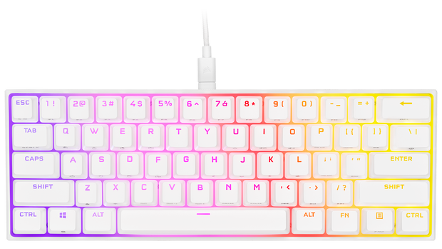K65 RGB MINI 60% mechanical gaming keyboard, CHERRY MX SPEED, WHITE