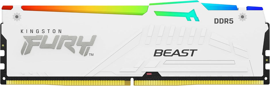 FURY Beast White, DDR5, 32GB Kit (16GB x 2), 6000MHz, CL40, 1.35V, Limited Lifetime Warranty