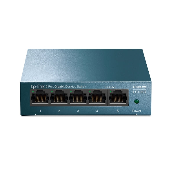 TPLINK 5 PORT GIGABIT DESKTOP SWITCH.METAL HOUSING, PLUG AND PLAY NO CONFIGURATION 3 YR WTY