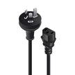 2m Aus 3 Pin Wall to IEC C13 - Male to Female - Retail Box Packaging