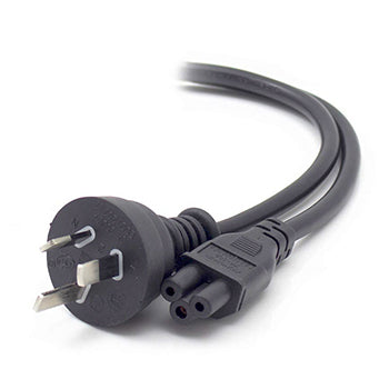 2m AUS Pin Mains Plug to IEC C5 - Male to Female - Retail Box Packaging