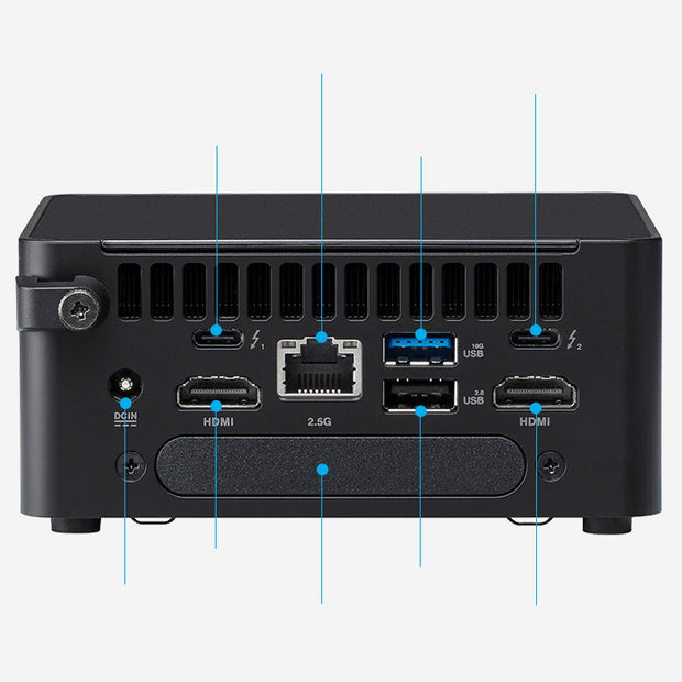 ASUS NUC 14 (L10 Tall) - Ultra 5 125H, 16GB DDR5-5600. 512G M.2 2280  4.0 SSD, Wi-Fi 6E AX211, 2.5G LAN, WIN11 PRO, 3YR ONSITE - NO AU CORD