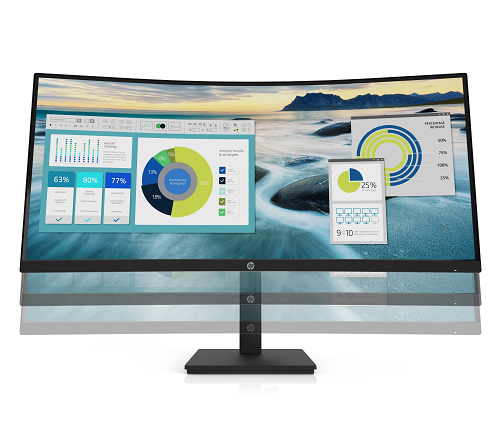 HP P34hc G4, 34" WQHD CURVED, EYE EASE, 21:9, 3440x1440, USB-C (65W PD), DP+HDMI, SPEAKERS, Tilt, Height, USB, 3 Yrs