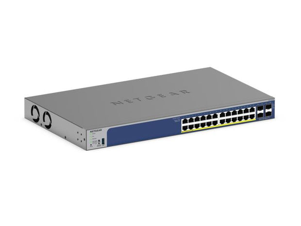 NETGEAR  24-Port Gigabit PoE+ Ethernet Smart Switch with 4 SFP+ Ports, 190W, Remote/Cloud management option with NETGEAR Insight (GS728TXPv3)