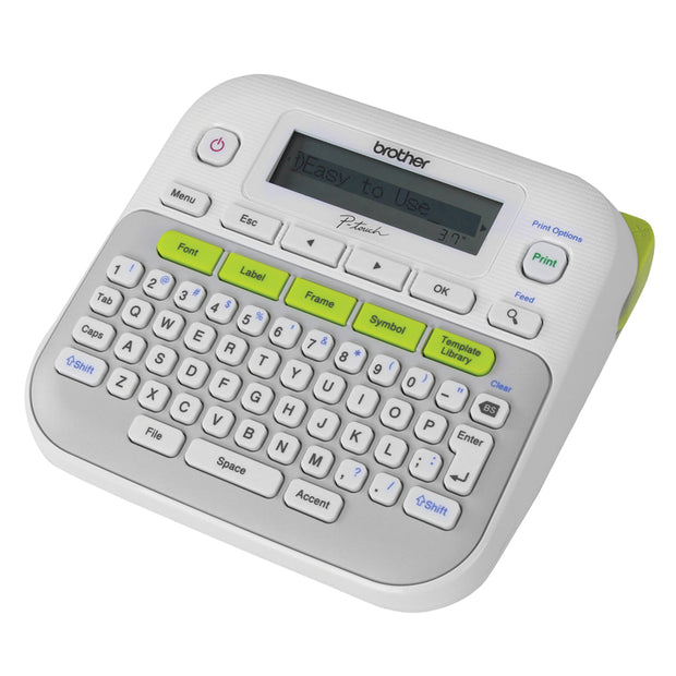 *NEW* GRAY/WHITE ACCENT GREEN DESKTOP LABELLER - 3.5-12MM TZE TAPE MODEL / Receive 15% off when you purchase 8x TZE-231 Tape Cassettes + 1x PT-D210