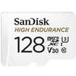 SanDisk High Endurance microSDXC Card, SQQNR 128G, UHS I, C10, U3, V30, 100MB/s R, 40MB/s W, SD adaptor, 2Y