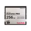 SanDisk Extreme Pro CFast 2.0, CFSP 256GB, VPG130, 525MB/s R, 450MB/s W, 4x6, Lifetime Limited