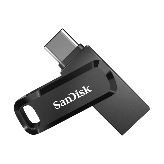 SanDisk Ultra Dual Drive Go USB Type-C Flash Drive, 128GB, Black, USB3.1/Type C reversible connector, Swivel, Type-C enabled Android devices, 5Y