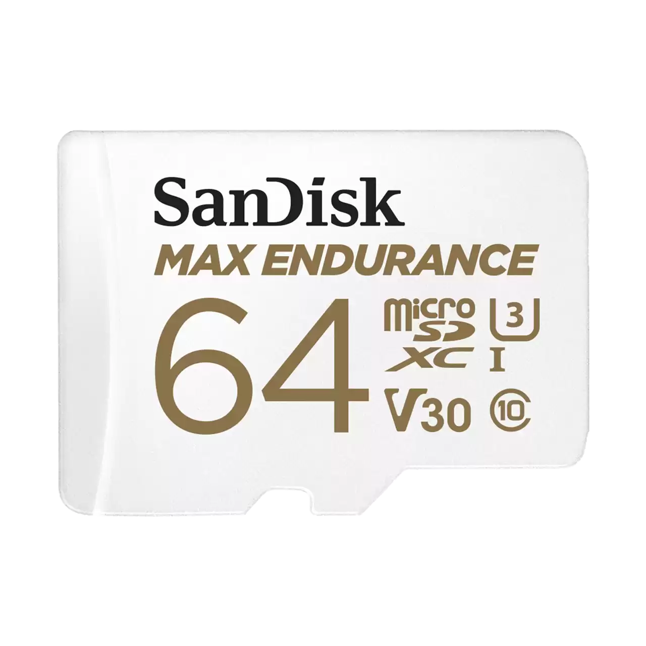 SanDisk MAX ENDURANCE microSDXC Card, SQQVR 64G, (30,000 Hrs), UHS-I, C10, U3, V30, 100MB/s R, 40MB/s W, SD adaptor, 5Y